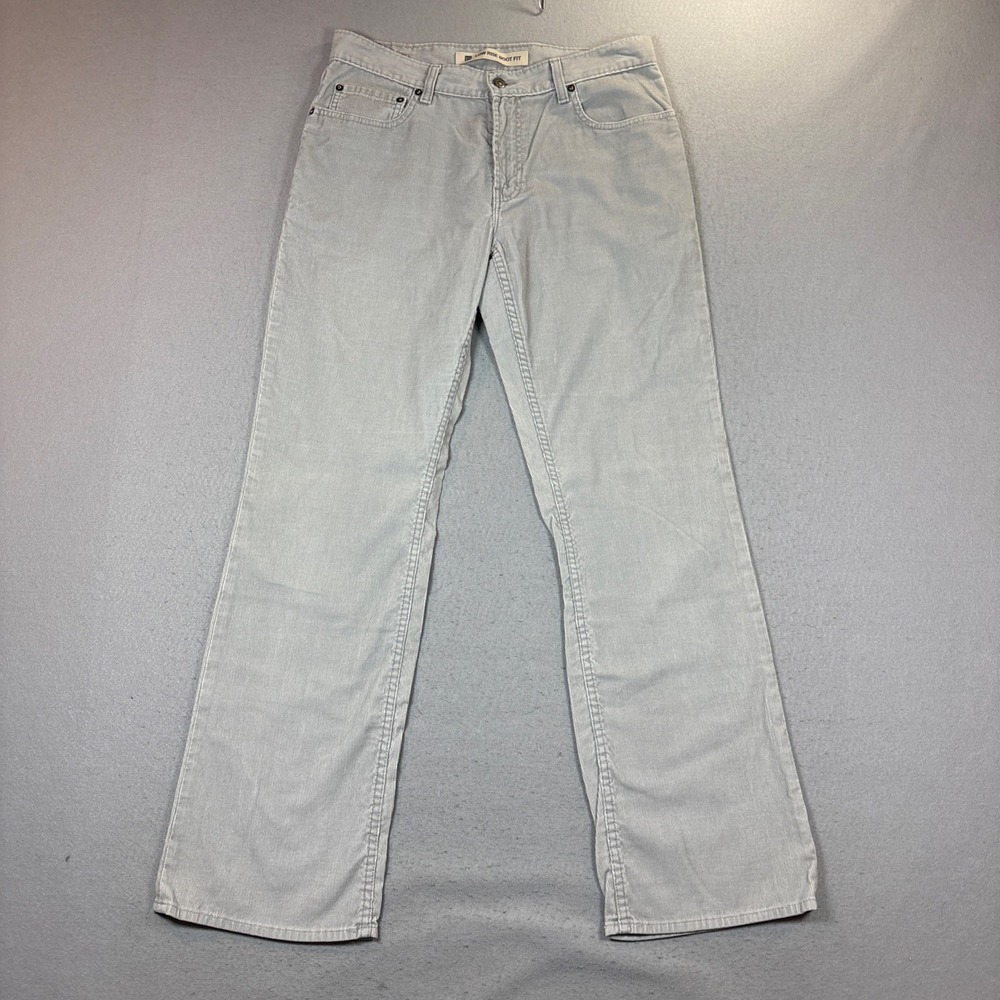 Gap Low Rise Boot Cut Corduroy Pant Men 33X34 Stretch GrayY2K